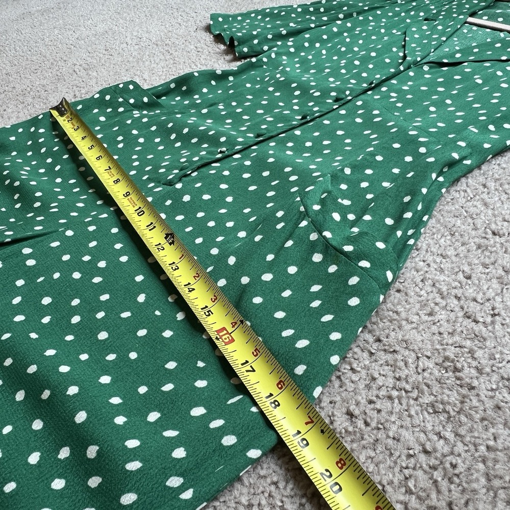 Mango Women's Short Sleeve Wide‎ Leg Polka Dot Jumpsuit Jungle Green Size XXS - Picture 7 of 13